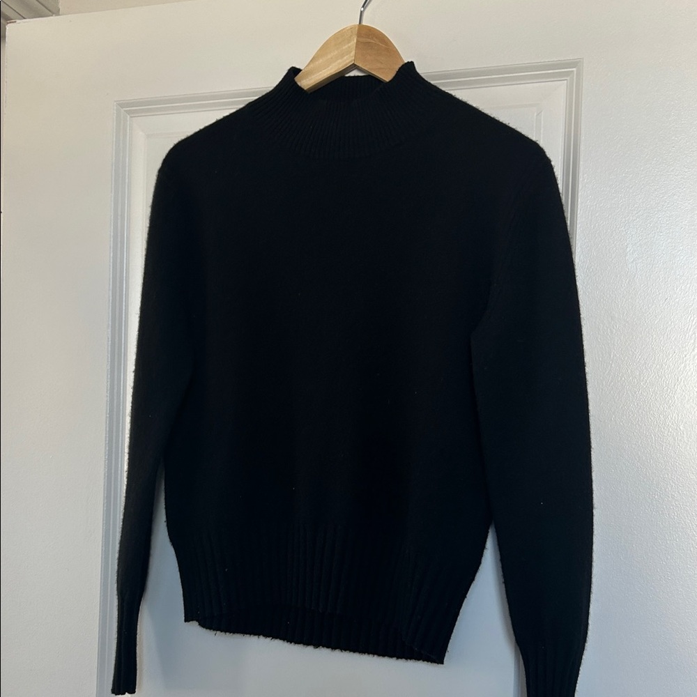 J. Crew Mock-Neck Classic Fit Cashmere Sweater - Black